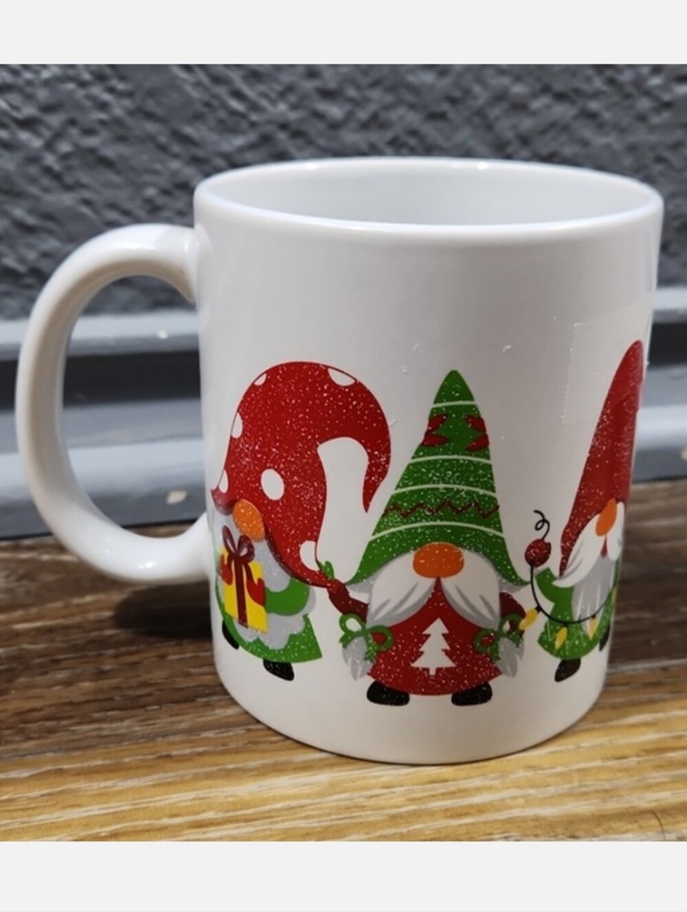 NWOT Christmas Gnome Mug Red Green White